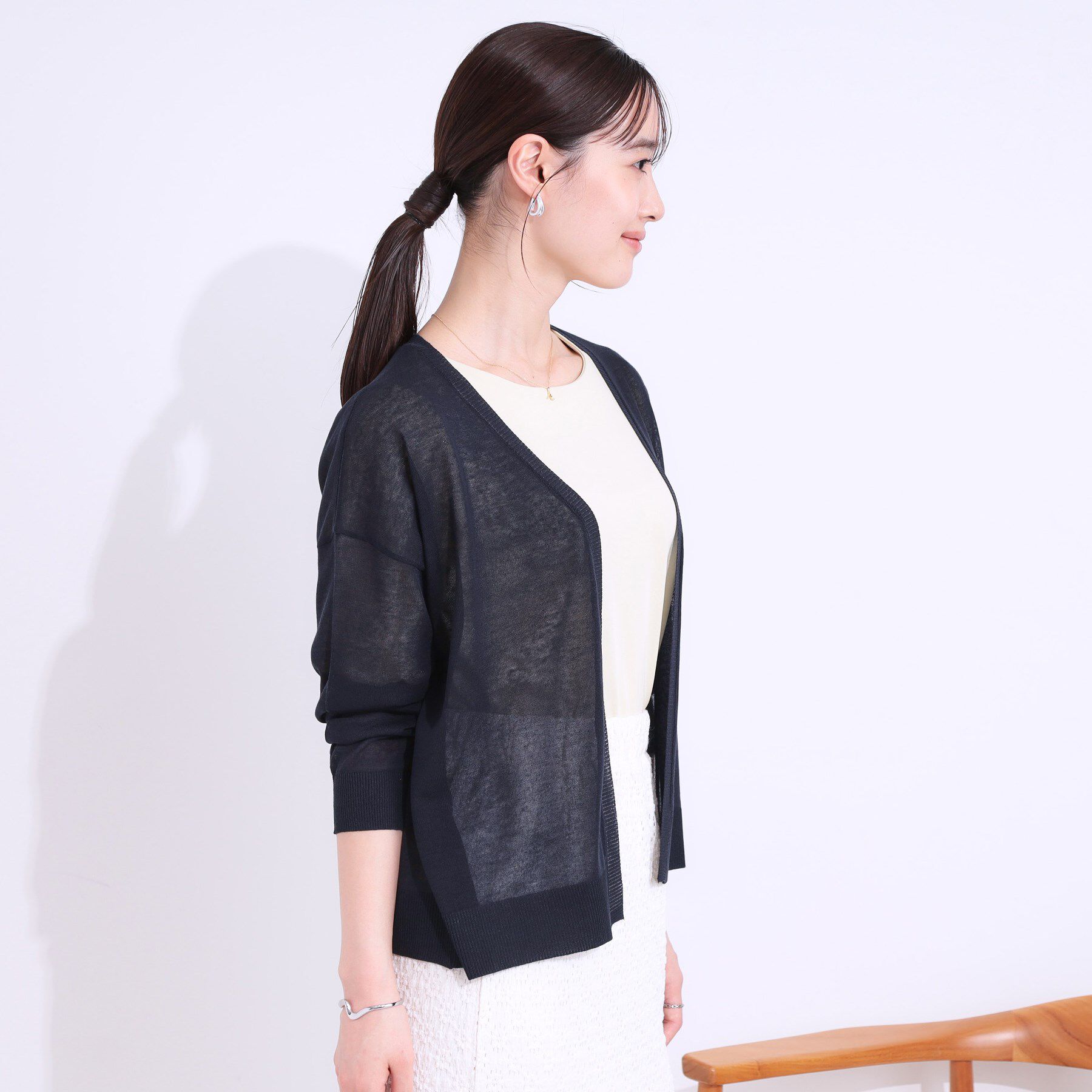 SHOO･LA･RUE「【洗える/S-LL】ナチュラル感が上品 サッと羽織れるカーディガン」|カーディガン|