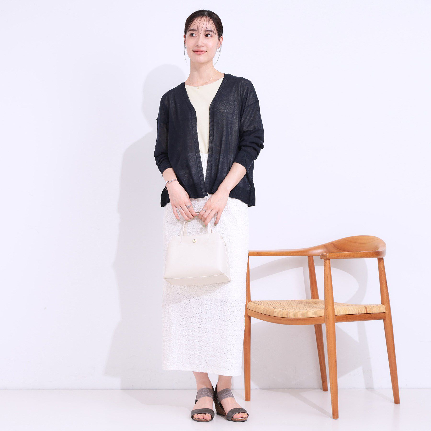 SHOO･LA･RUE「【洗える/S-LL】ナチュラル感が上品 サッと羽織れるカーディガン」|カーディガン|