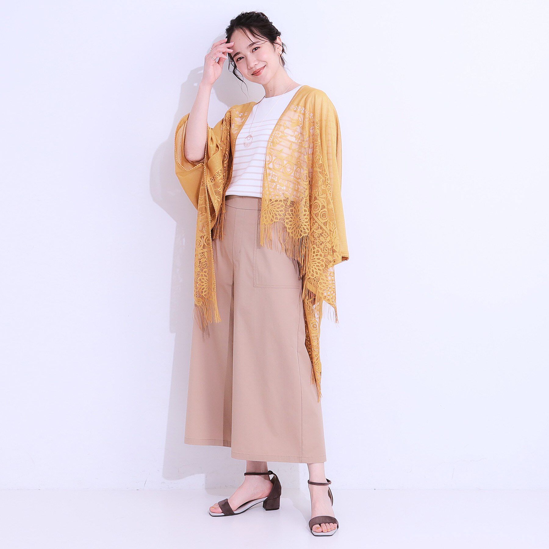 SHOO･LA･RUE「花柄レースポンチョ」|ポンチョ・ケープ|
