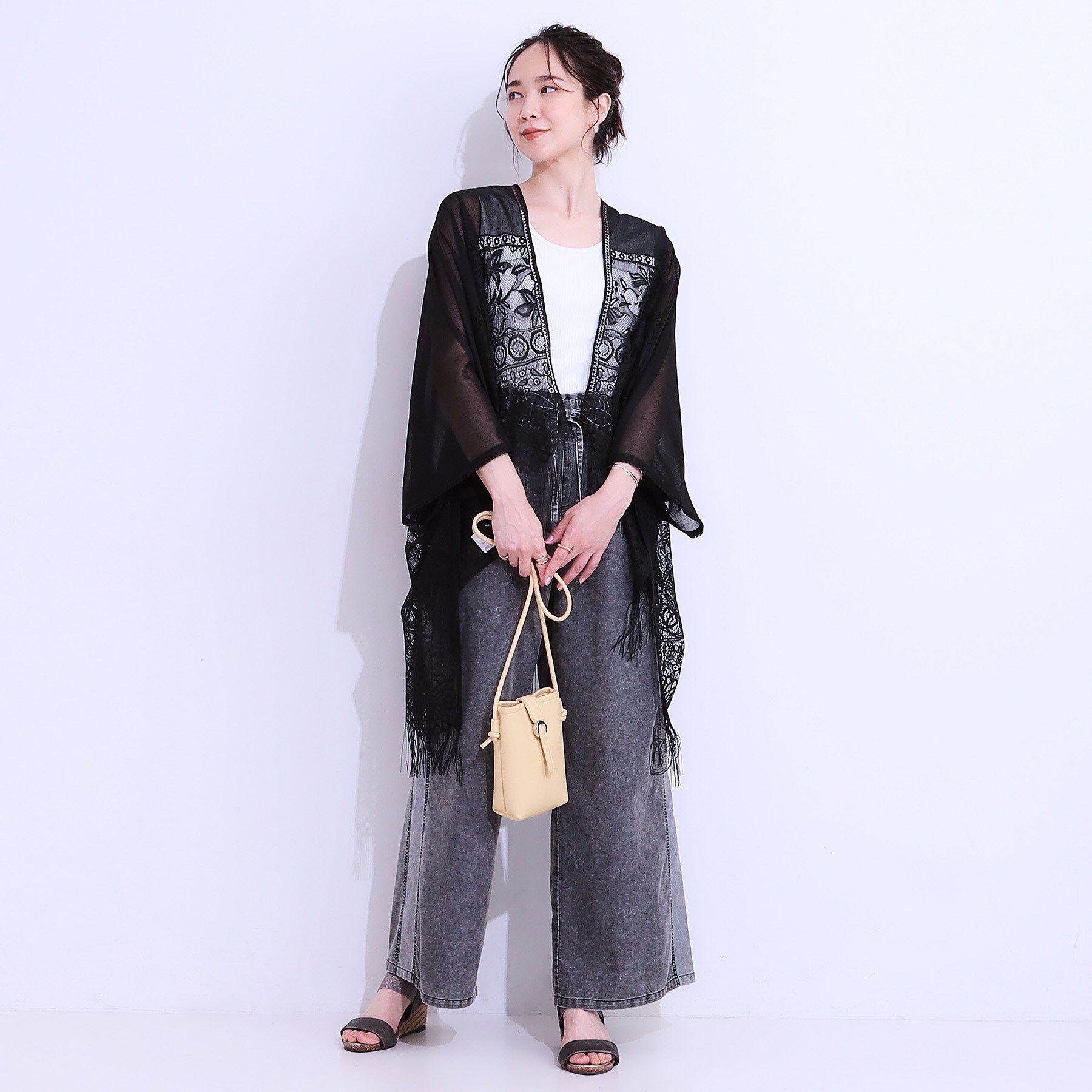 SHOO･LA･RUE「花柄レースポンチョ」|ポンチョ・ケープ|