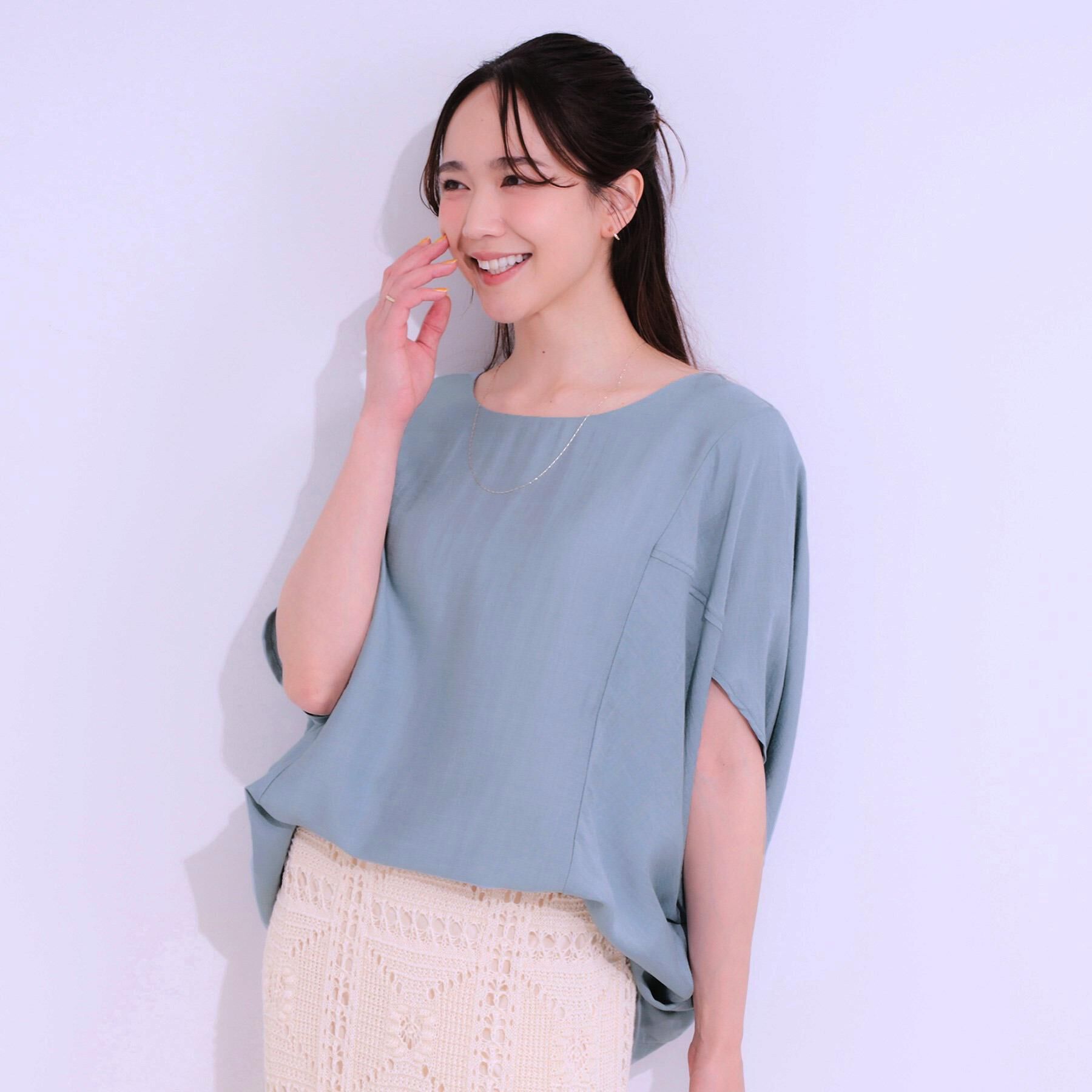 SHOO･LA･RUE「【S-LL/ひんやり/体型カバー】ゆるシルエットが心地よい ドルマンブラウス」|シャツ・ブラウス|