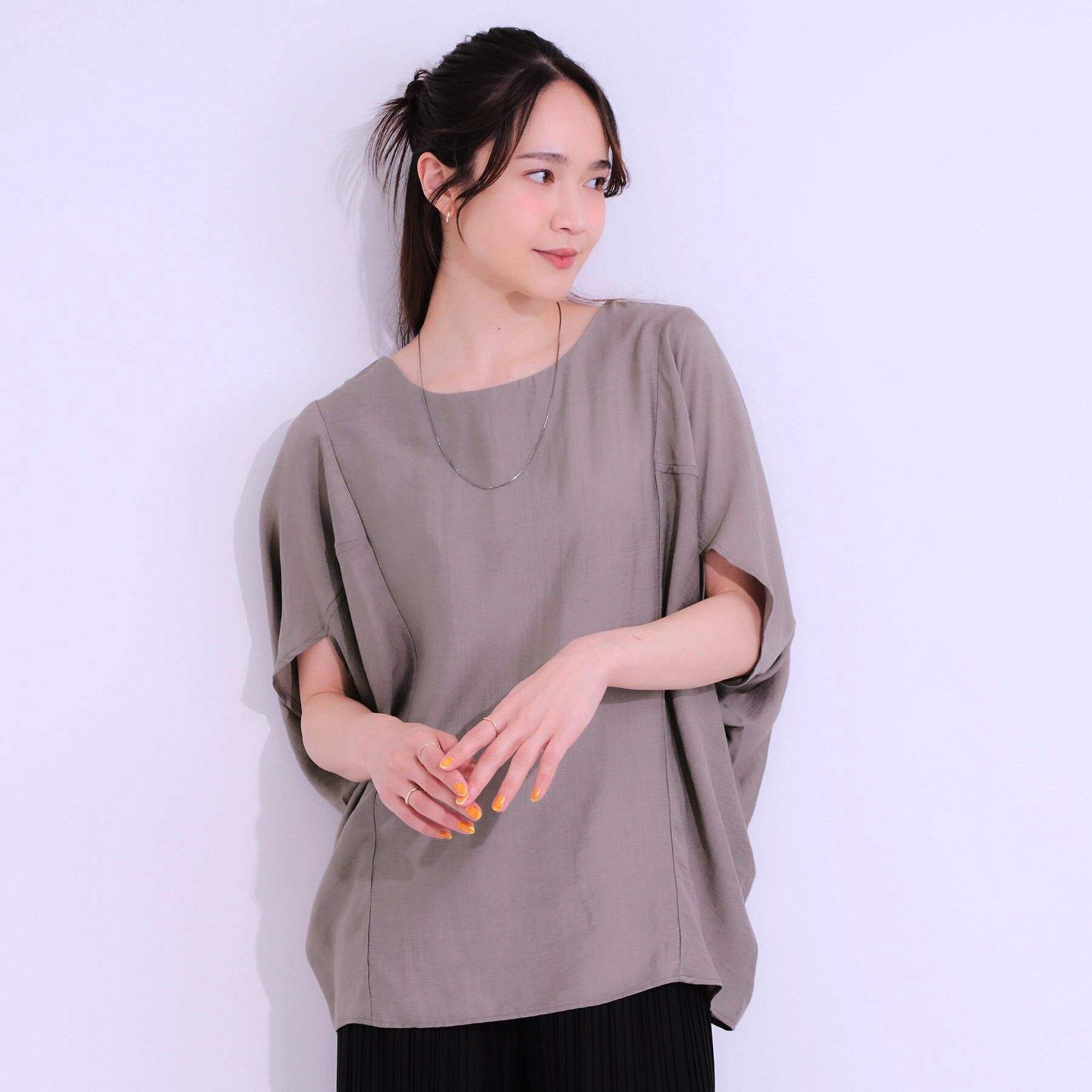 SHOO･LA･RUE「【S-LL/ひんやり/体型カバー】ゆるシルエットが心地よい ドルマンブラウス」|シャツ・ブラウス|
