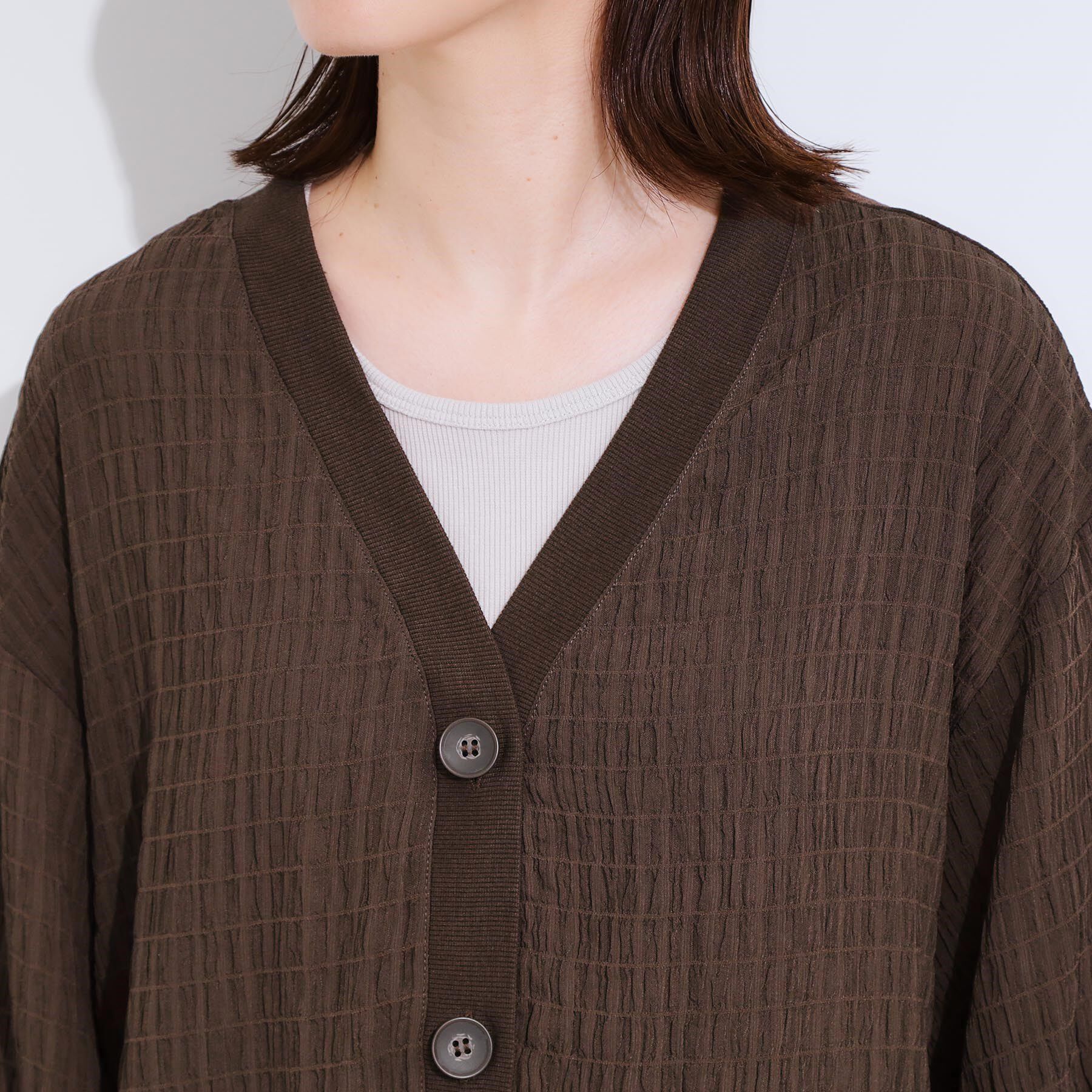 SHOO･LA･RUE「【S-LL】ふわっとしたフォルムが魅力 Vネックカーディガン」|カーディガン|