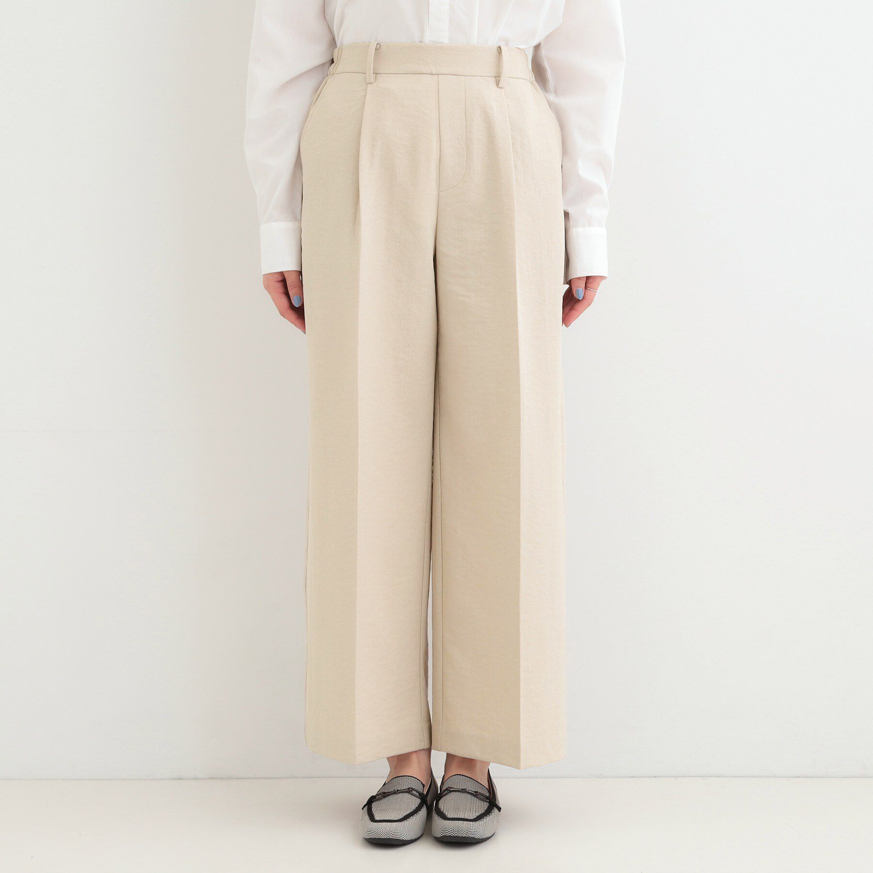 SHOO･LA･RUE「【洗濯機可/セットアップ可/UV/SS-LL】きちんとリラックス きれい見えワイドパンツ」|その他|