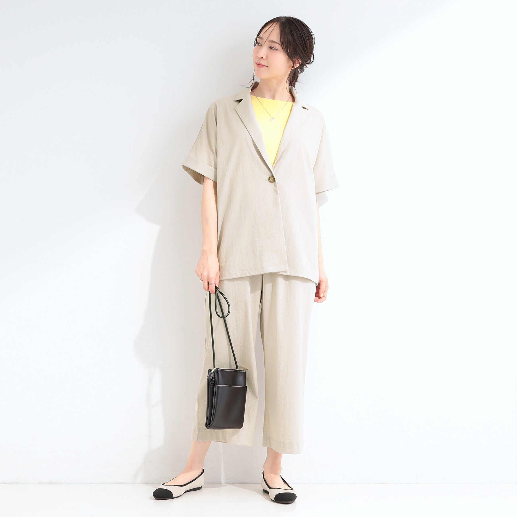 SHOO･LA･RUE「【S-LL/洗濯機可/セットアップ可】軽凛(かろりん) ひんやり半袖ジャケット」|テーラードジャケット|