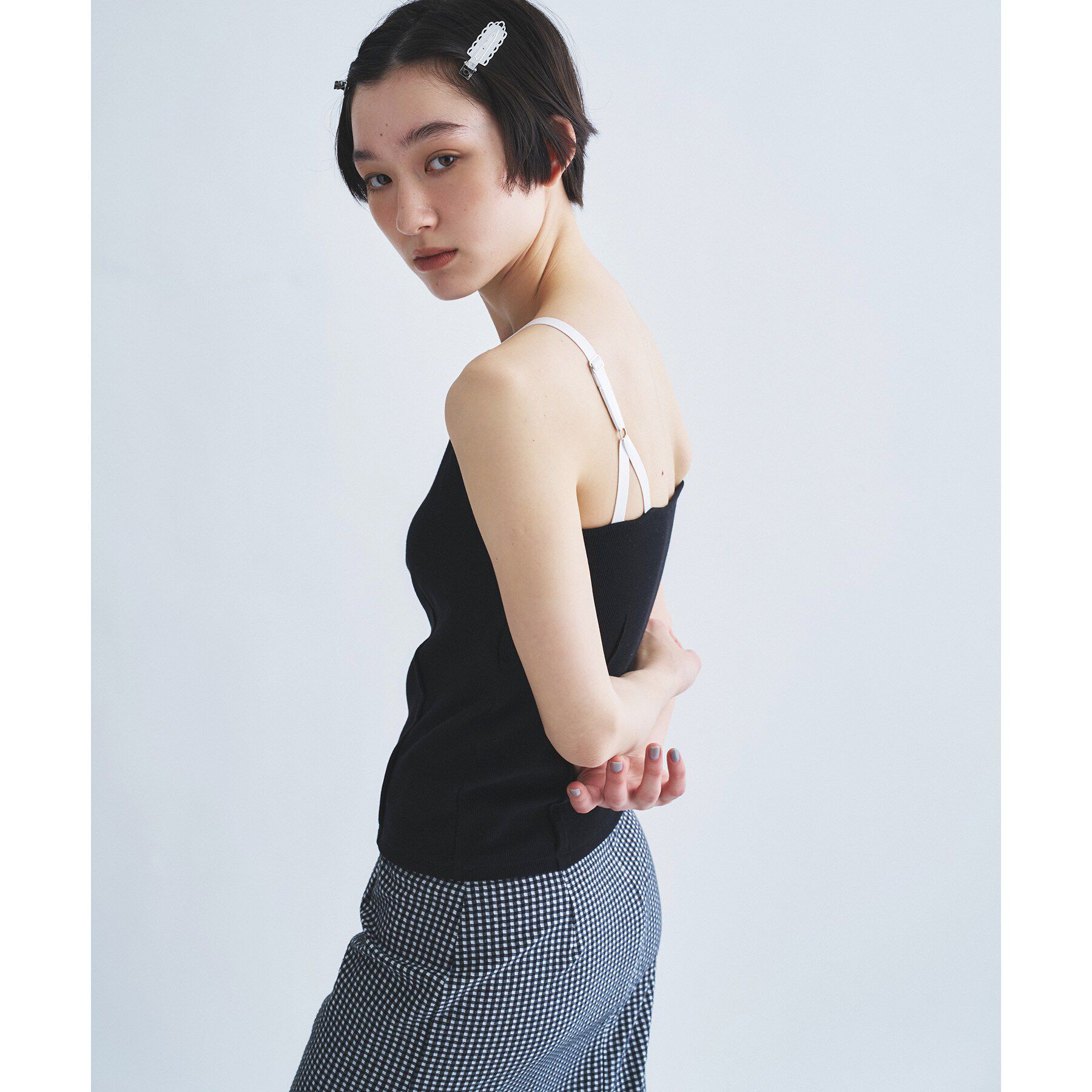 CODE A「edge line camisole」|キャミソール|ブラック(019)