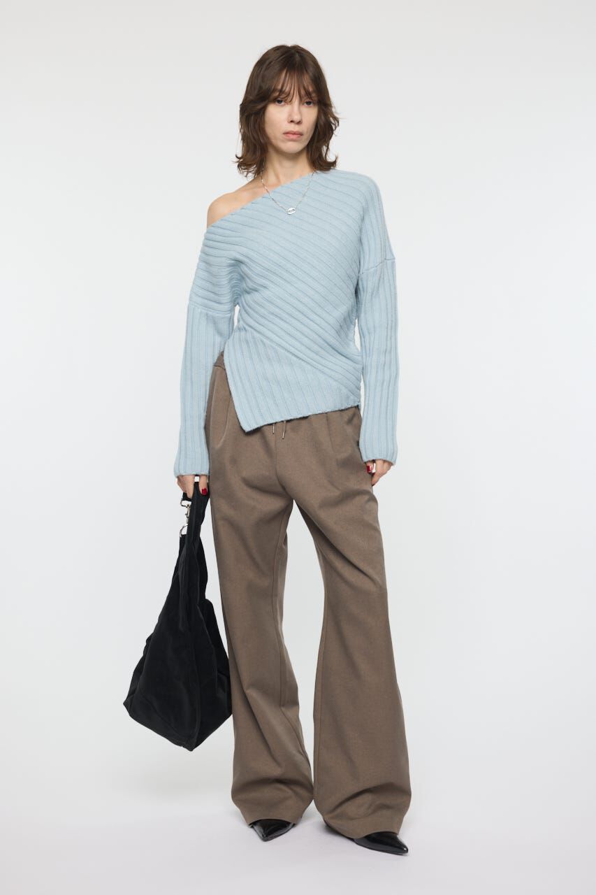 MOUSSY「ASYMMETRY RIB ニット」|ニット・セーター|