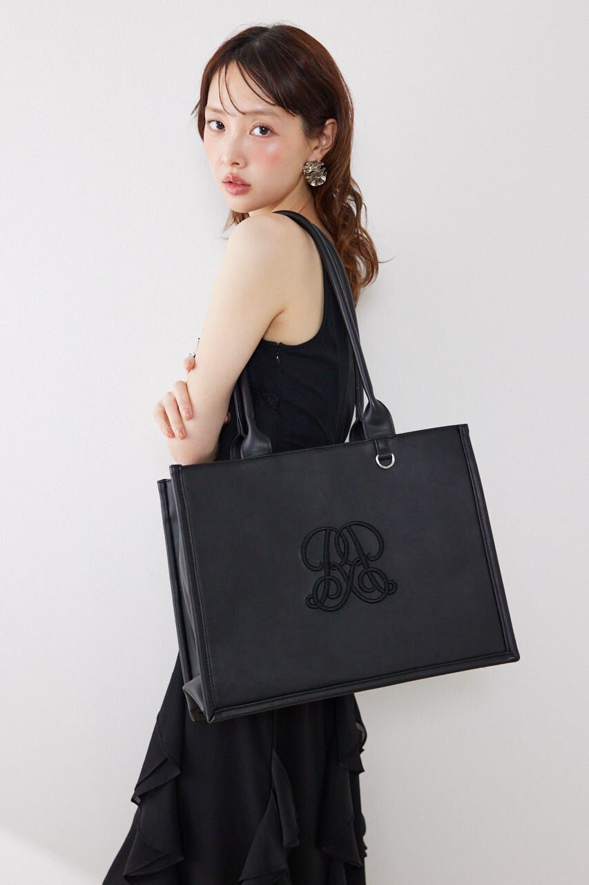 rienda「WRRロゴフェイクレザートートバッグ」|その他|BLK