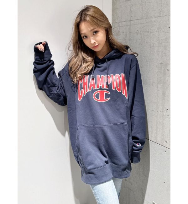 GYDA「Champion HOODED SWEATSHIRT」|パーカー|ネイビー