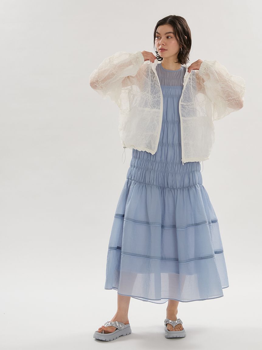 emmi atelier「フラワーエンブロイダリーブルゾン【セットアップ対応】/ハンドウォッシャブル」|ブルゾン・スタジャン|