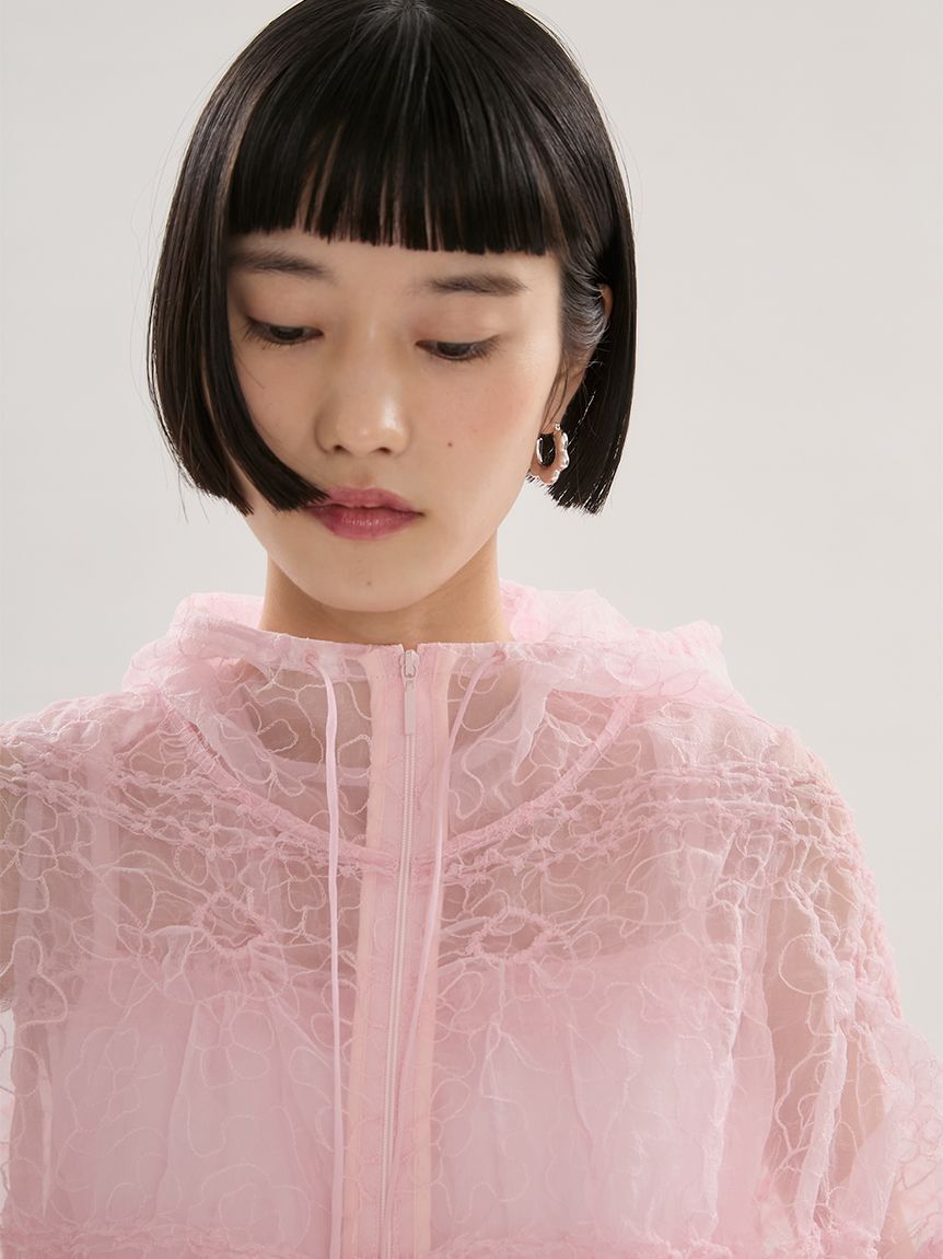 emmi atelier「フラワーエンブロイダリーブルゾン【セットアップ対応】/ハンドウォッシャブル」|ブルゾン・スタジャン|
