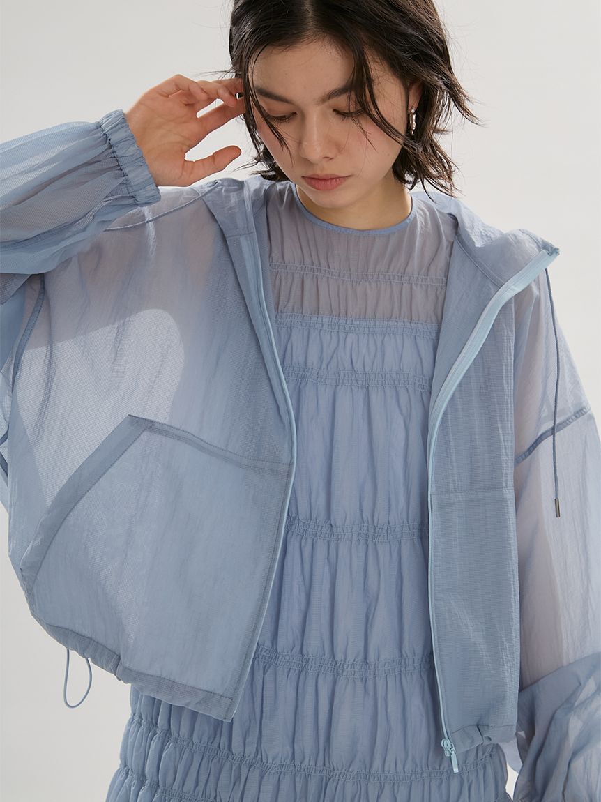 emmi atelier「シアーナイロンブルゾン【セットアップ対応】/ウォッシャブル」|ブルゾン・スタジャン|LBLU