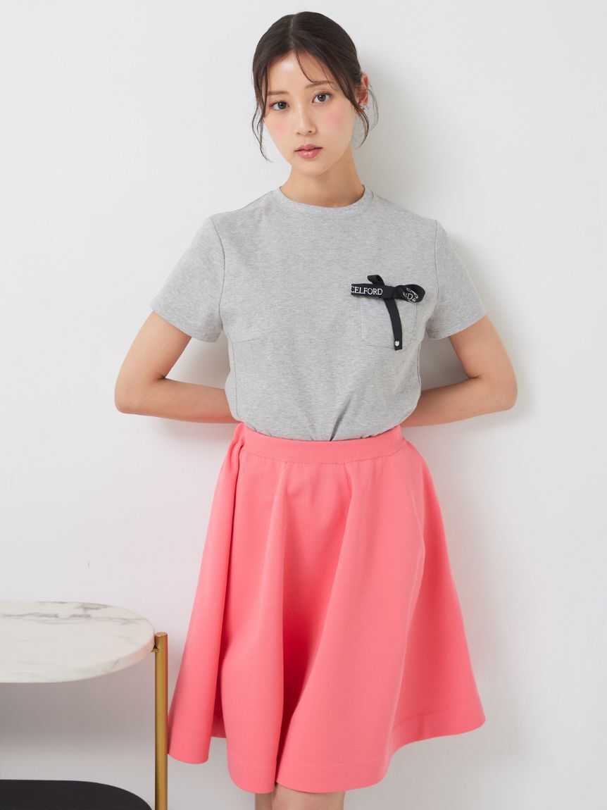 CELFORD「ロゴ刺繍リボン付きカットソー」|Tシャツ・カットソー|
