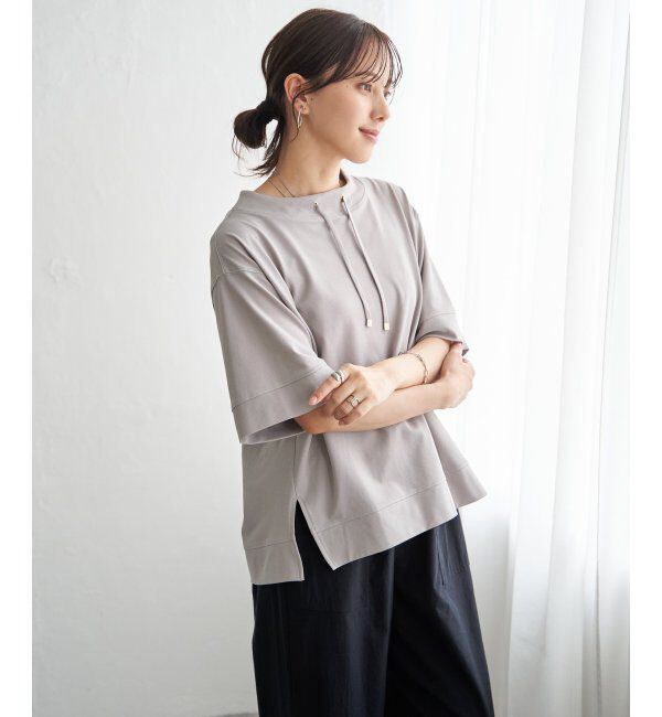 ikka「【接触冷感】鹿の子スピンドルプルオーバー」|Tシャツ・カットソー|
