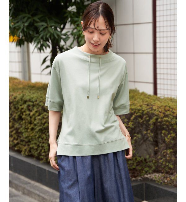 ikka「【接触冷感】鹿の子スピンドルプルオーバー」|Tシャツ・カットソー|ライトグリーン