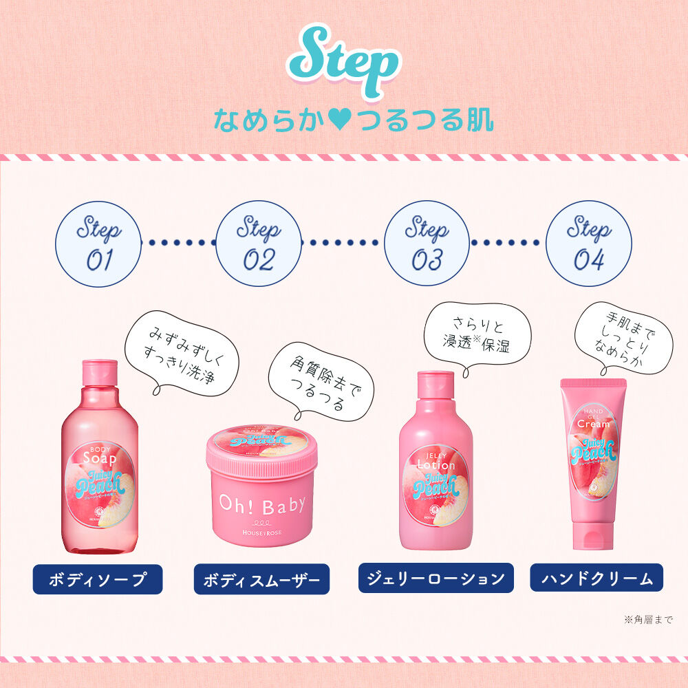  「ボディ スムーザー JP （ジューシーピーチの香り）　350g」|マッサージ・ボディスクラブ|