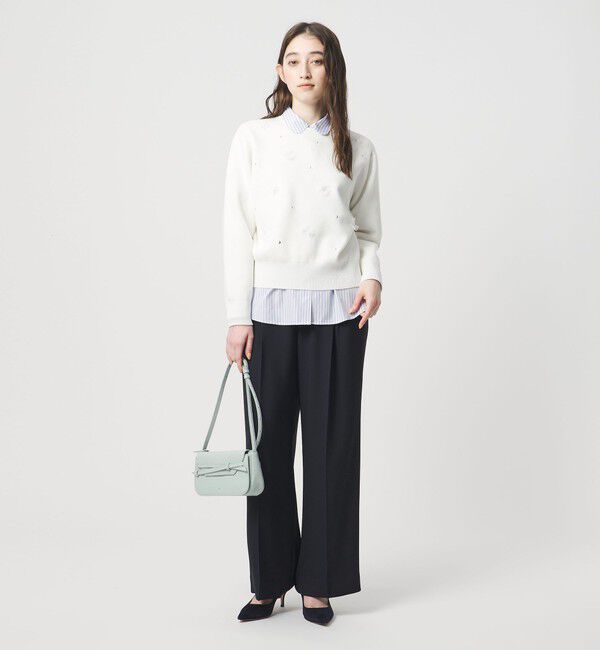UNITED ARROWS「P 2タック ワイドパンツ ‐吸水速乾 帯電防止 接触冷感 ウォッシャブル‐」|スラックス|