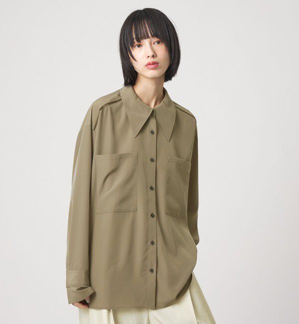 EMMEL REFINES「＜EMMEL REFINES＞EM ハシゴレース トロミシャツ」|シャツ・ブラウス|OLIVE