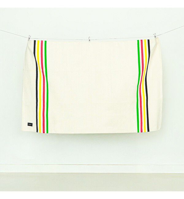 BEAMS「ストライプ ラグ L」|トイレタリー・ランドリーグッズ|WHITE