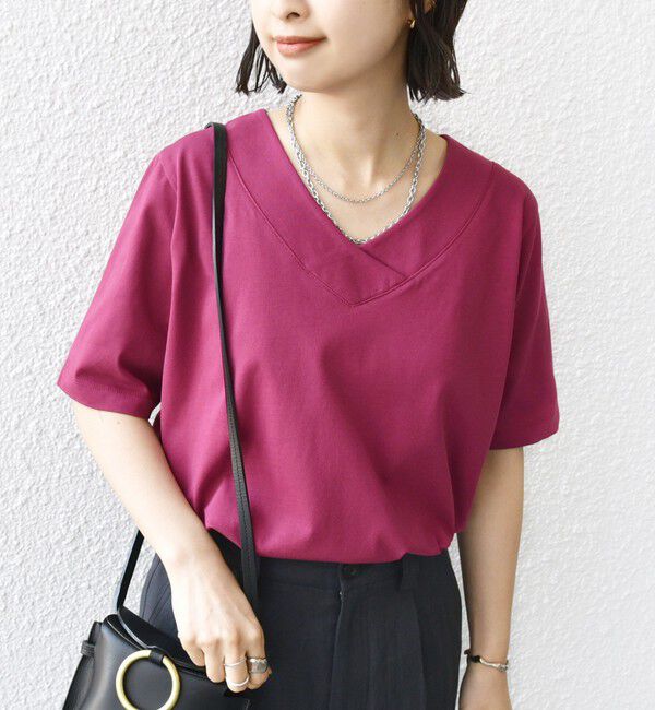 SHIPS for women「《予約》【WEB限定】〈ネックが選べる2サイズ展開〉オーガニックコットン バリエーションネック TEE」|Tシャツ・カットソー|