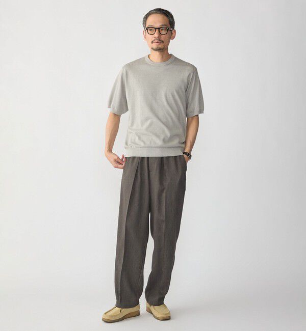 SHIPS「SHIPS:〈接触冷感/ 手洗い可能〉ラミー ニット Tシャツ」|ニット・セーター|