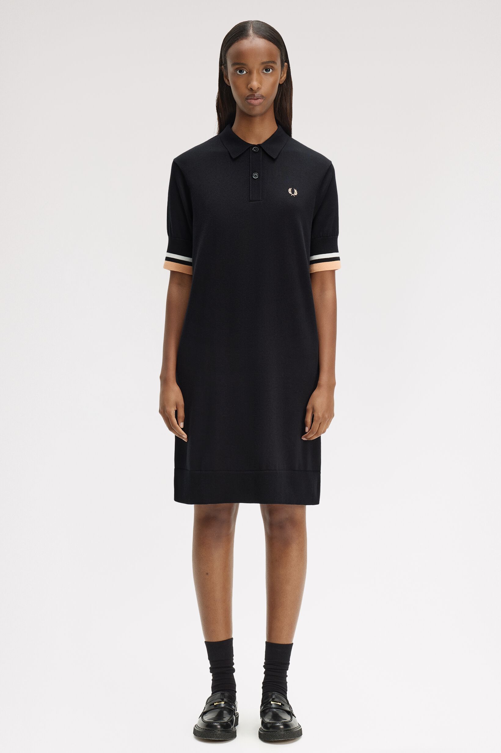 FRED PERRY 「Bold Tipped Knitted Shirt Dress」|ワンピース|