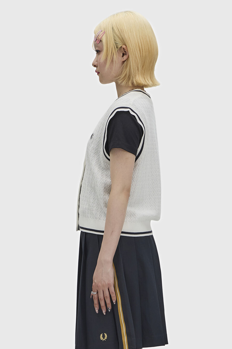 FRED PERRY 「Button Through Textured Knit Tank」|タンクトップ|