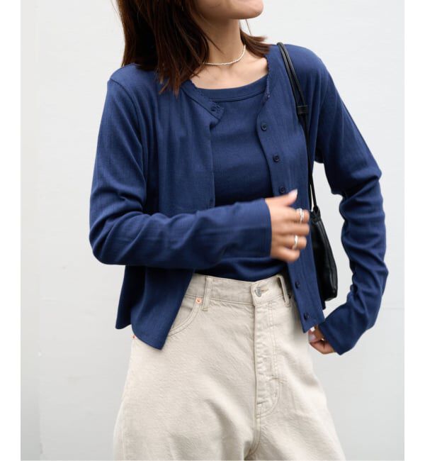 OUTDOOR PRODUCTS Usual Things「フラワーアイレットリブカーディガン」|カーディガン|