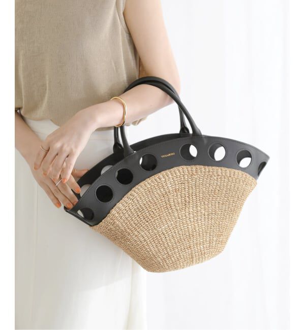  「VIOLAd'ORO/ ヴィオラドーロ サークルカットレザー*アバカBAG」|トートバッグ|