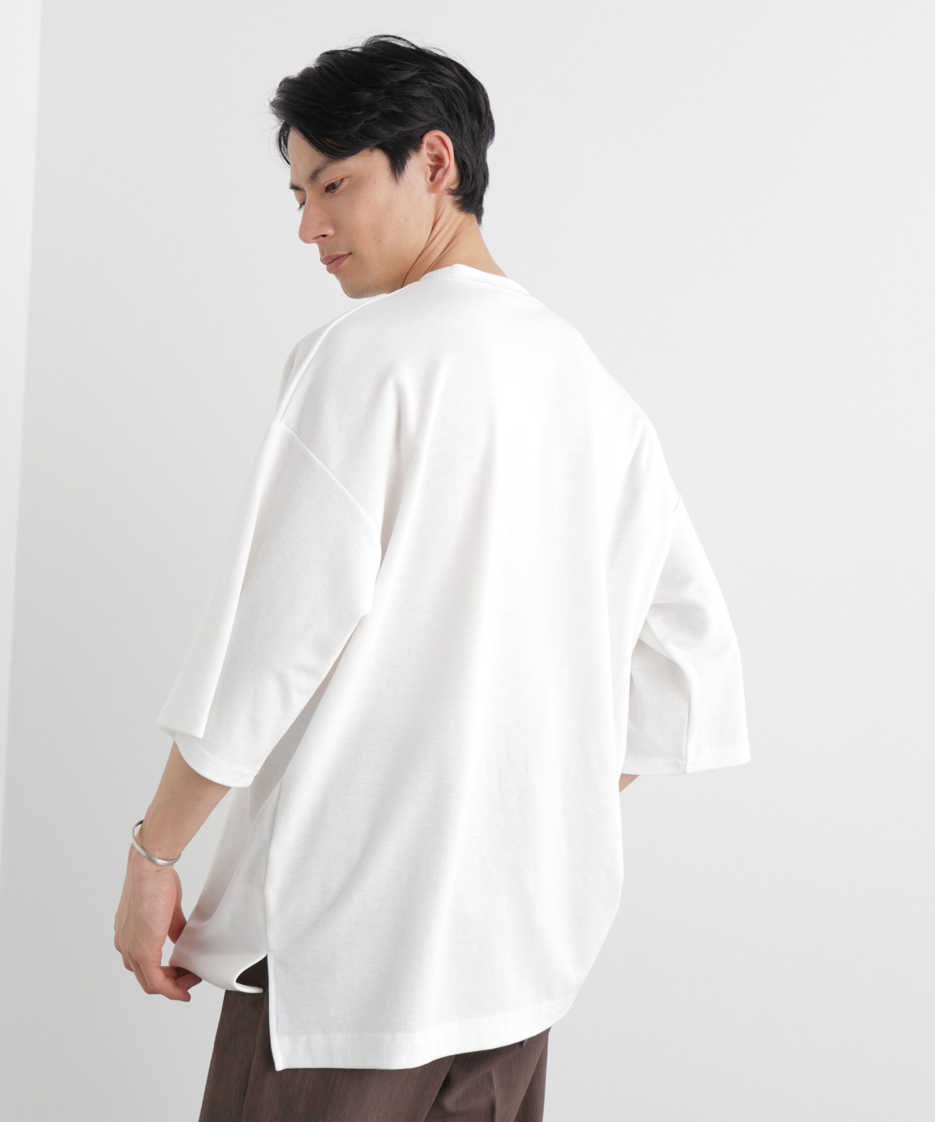 nano･universe「WEB限定/ストレッチフライス BIGTシャツ 半袖」|Tシャツ・カットソー|