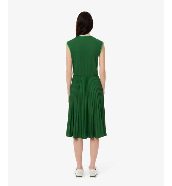 LACOSTE「ジャカードトリムノースリーブドレス ワンピース」|ワンピース|