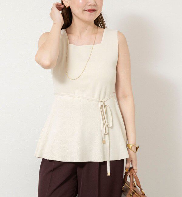 NOLLEY'S sophi「《手洗い可能》【TORRAZZO DONNA/トラッゾドンナ】2way Square Neck Knit ブラウス」|ニット・セーター|オフホワイト