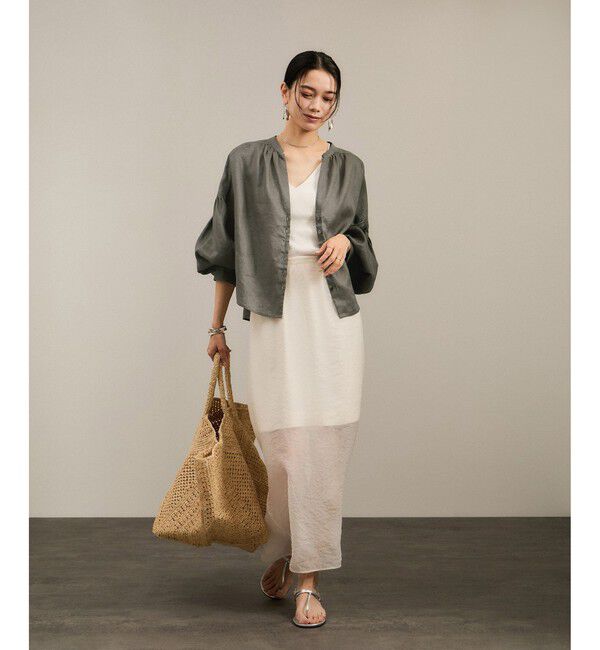 SALON adam et rope'「リネンスキッパーギャザーブラウス / ［GENTLE LINEN］」|シャツ・ブラウス|