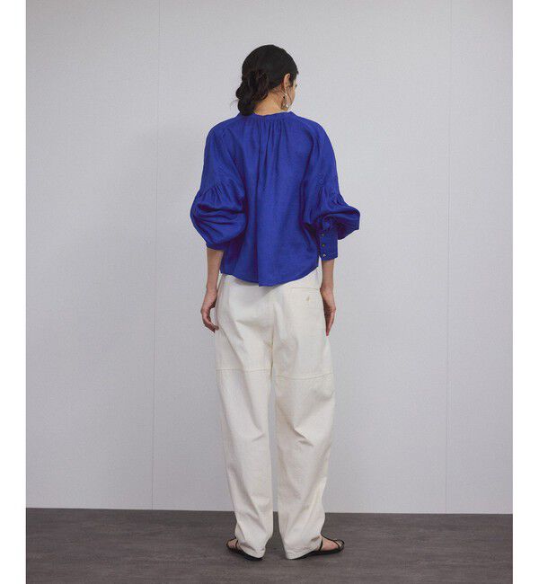 SALON adam et rope'「リネンスキッパーギャザーブラウス / ［GENTLE LINEN］」|シャツ・ブラウス|