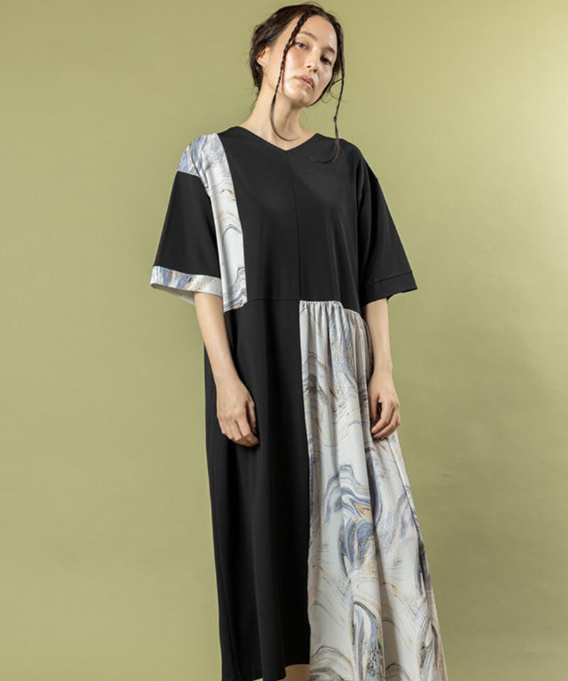  「2WAYプリント切替ワンピース」|ワンピース|BLACK