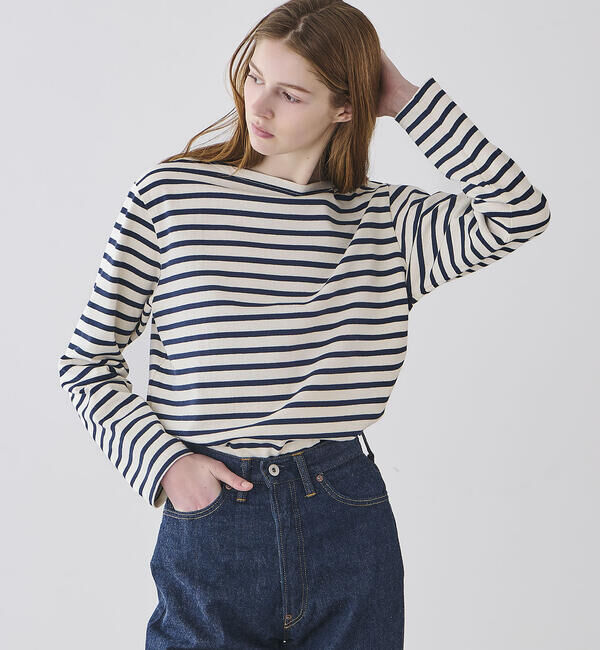 ORCIVAL「ORCIVAL | コットンロード ボートネック フレンチバスクTシャツ WOMEN」|Tシャツ・カットソー|ECRU系1