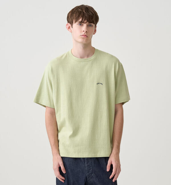 ORCIVAL「ORCIVAL | アンイーブンジャージー 刺繍ショートスリーブTシャツ MEN」|Tシャツ・カットソー|LTGREEN