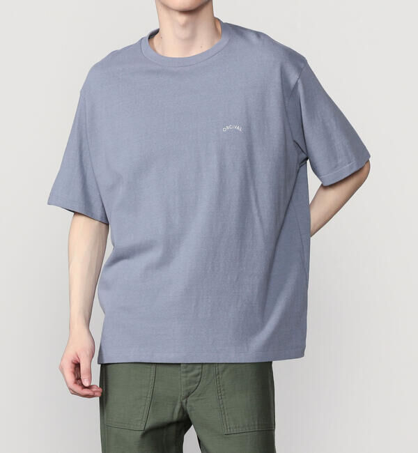 ORCIVAL「ORCIVAL | アンイーブンジャージー 刺繍ショートスリーブTシャツ MEN」|Tシャツ・カットソー|SAX