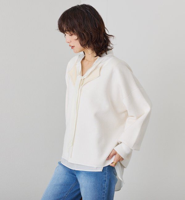  「【抜け感◎】キーネッククッションニット」|ニット・セーター|