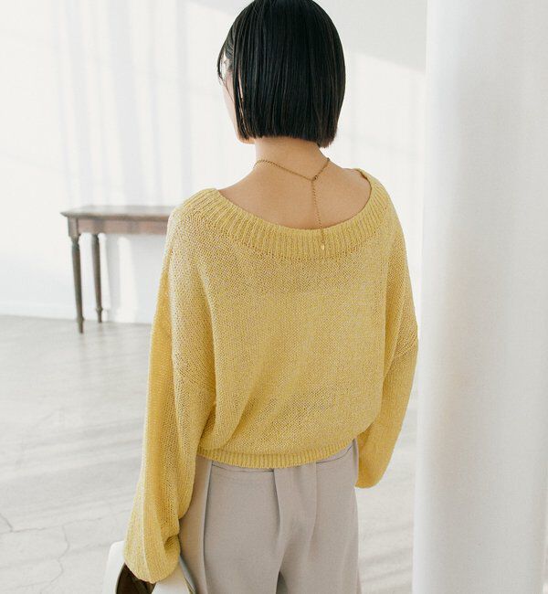  「【ワンショルやオフショルにも！】ペーパーMIXニット」|ニット・セーター|