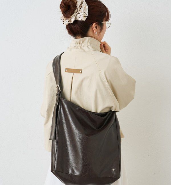  「チャーム付きベルトショルダーBAG」|トートバッグ|ブラウン