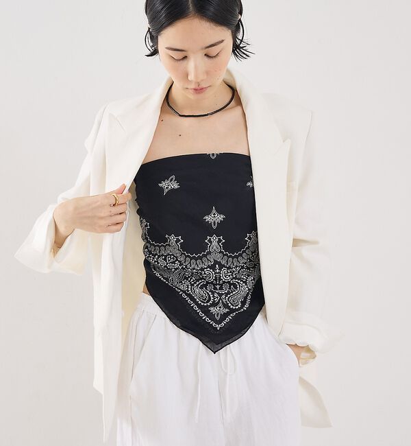 The Store by C' 「【destin】COT BANDANA CARRE／コットンバンダナ90&times;90」|バンダナ・スカーフ|ブラック