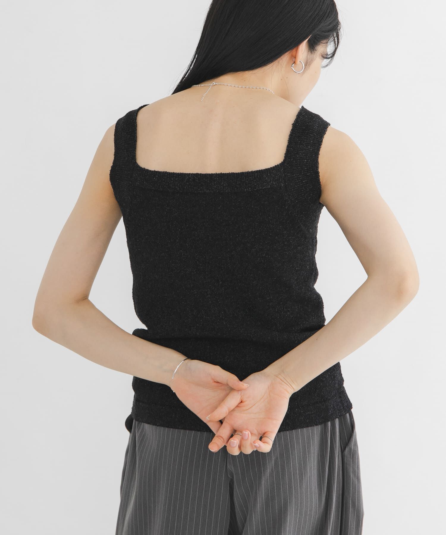  「2WAYニットタンクトップ」|タンクトップ|ブラック系その他