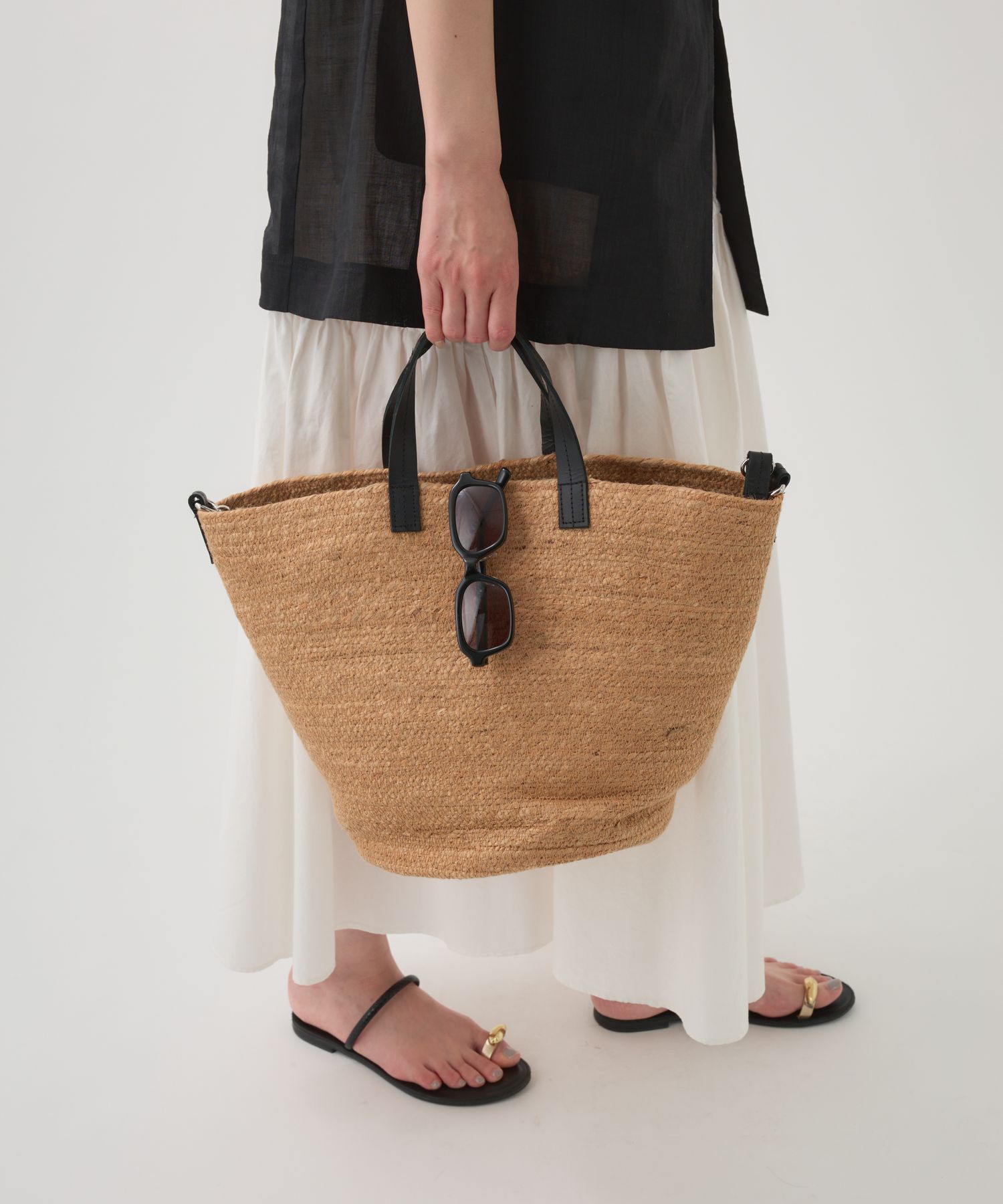  「【beej】JUTE TOTE BAG」|かごバッグ|ベージュ