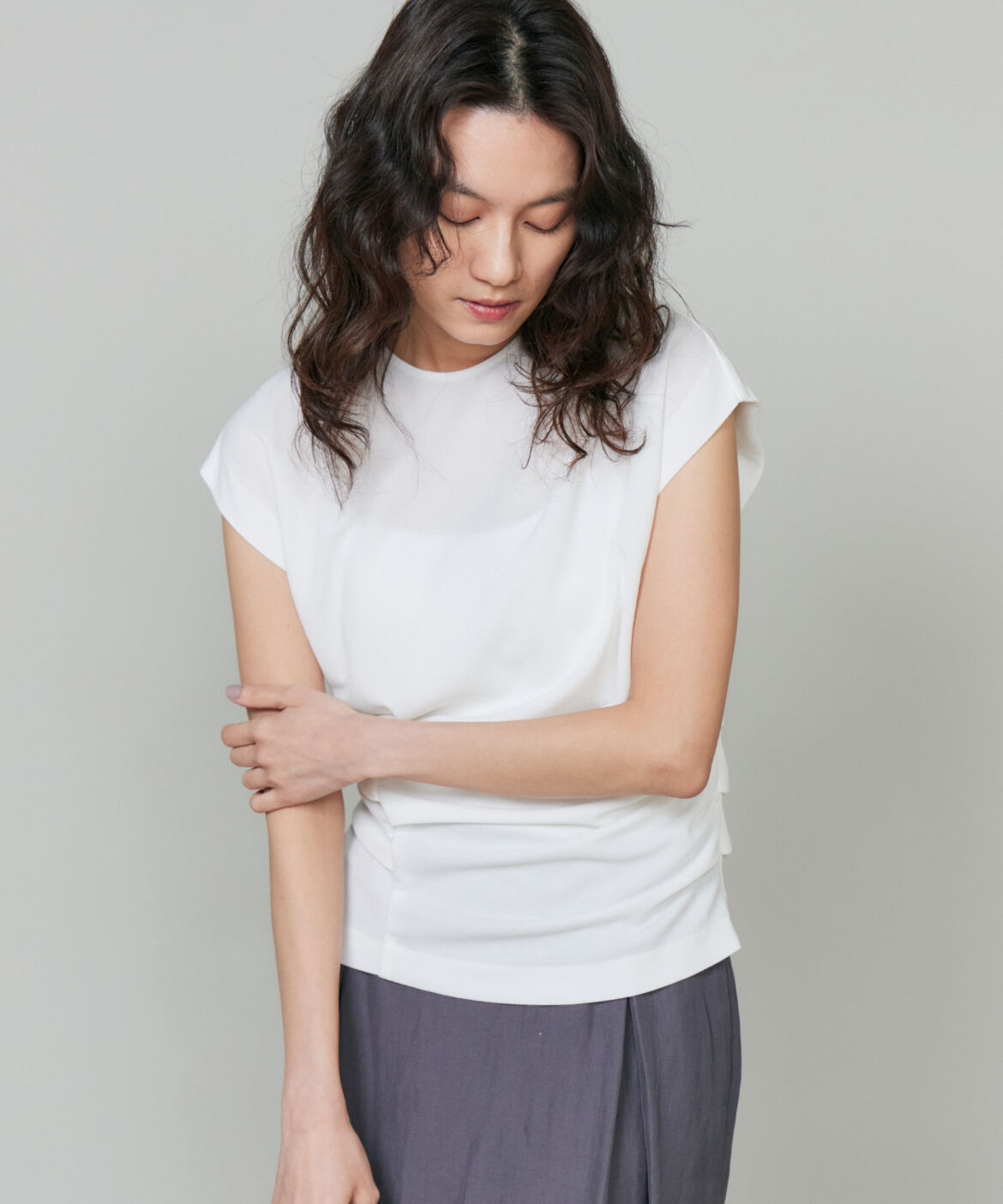 la veille by SUPERIOR CLOSET「ギャザートップス」|シャツ・ブラウス|オフホワイト1