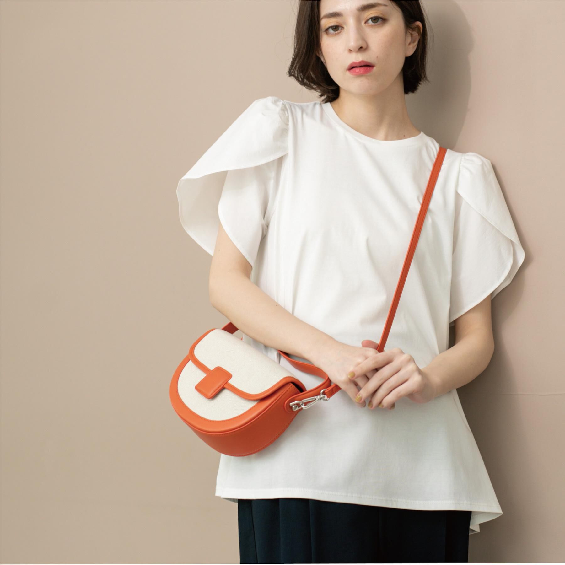 OPAQUE.CLIP「チューリップスリーブドッキングカットソー【洗濯機洗い可／接触冷感】」|Tシャツ・カットソー|