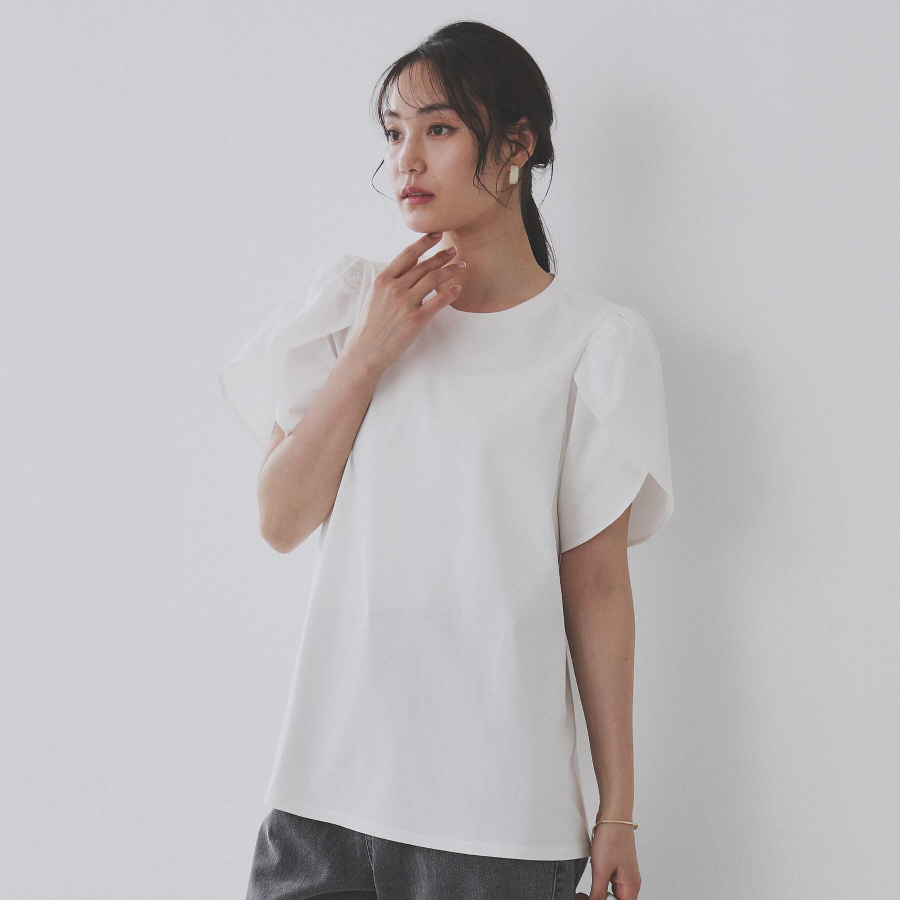 OPAQUE.CLIP「チューリップスリーブドッキングカットソー【洗濯機洗い可／接触冷感】」|Tシャツ・カットソー|