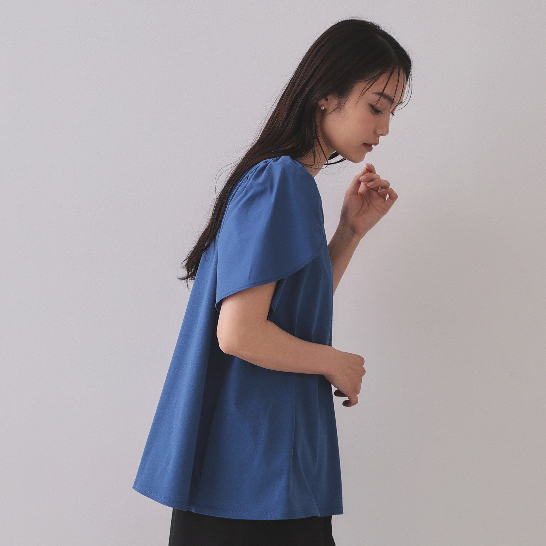 OPAQUE.CLIP「チューリップスリーブドッキングカットソー【洗濯機洗い可／接触冷感】」|Tシャツ・カットソー|