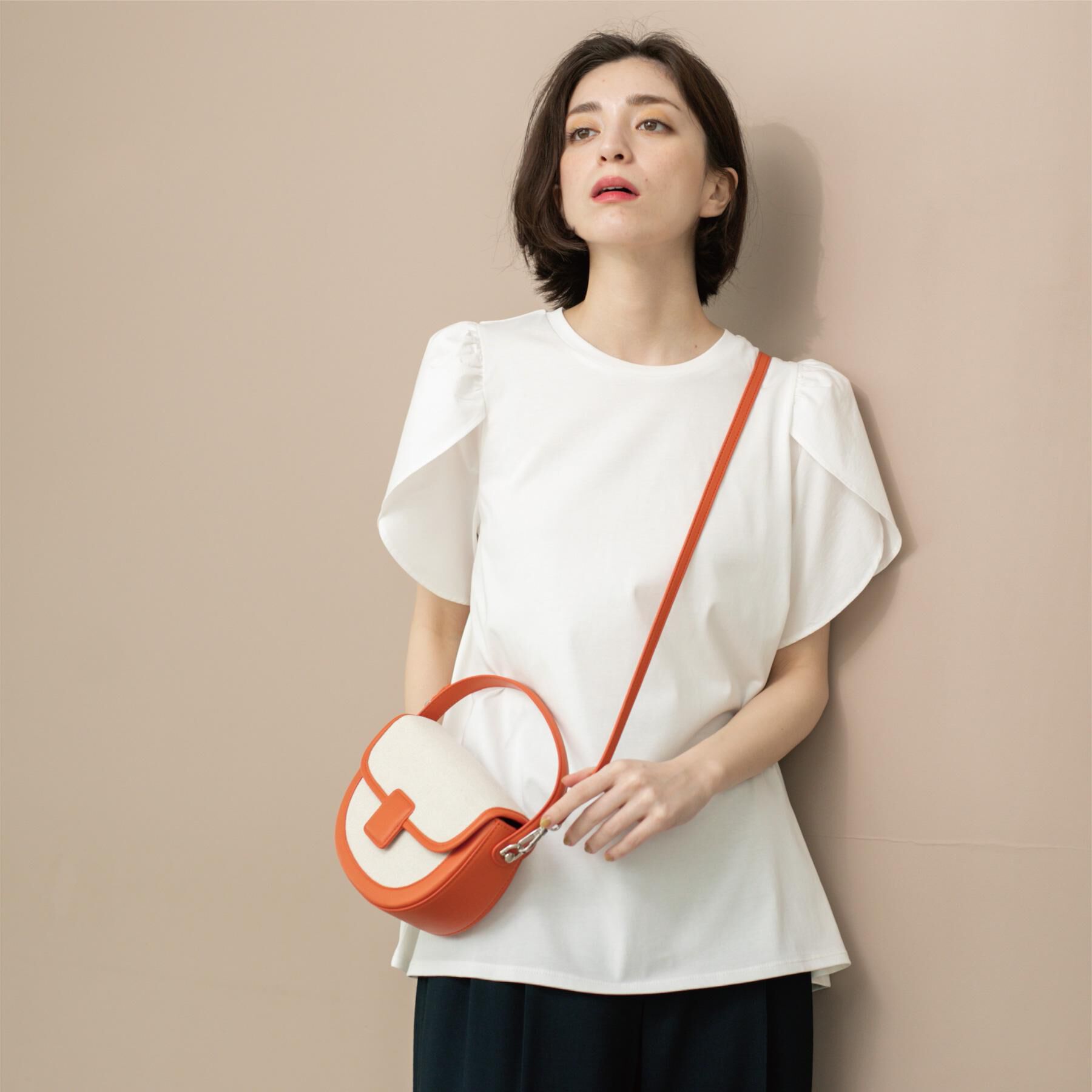 OPAQUE.CLIP「チューリップスリーブドッキングカットソー【洗濯機洗い可／接触冷感】」|Tシャツ・カットソー|