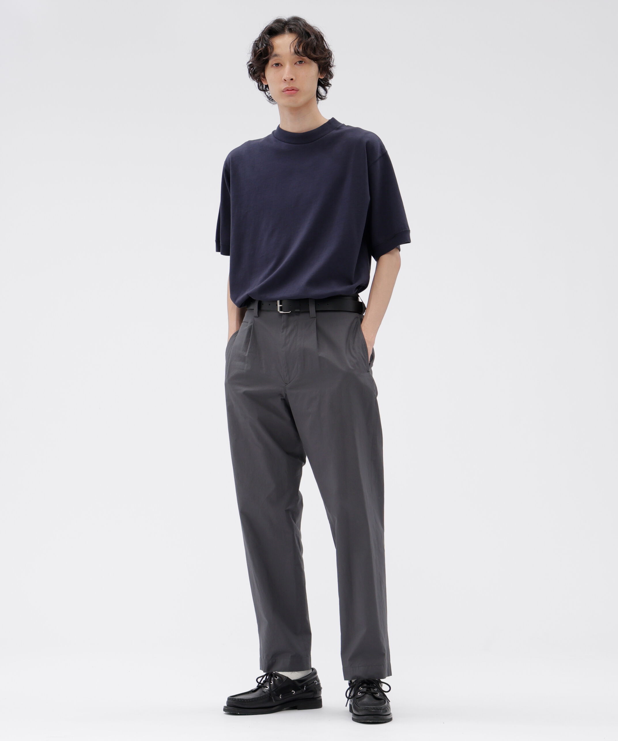 MARGARET HOWELL「MATT COTTON SILK POPLIN TROUSERS」|その他|MID GREY2